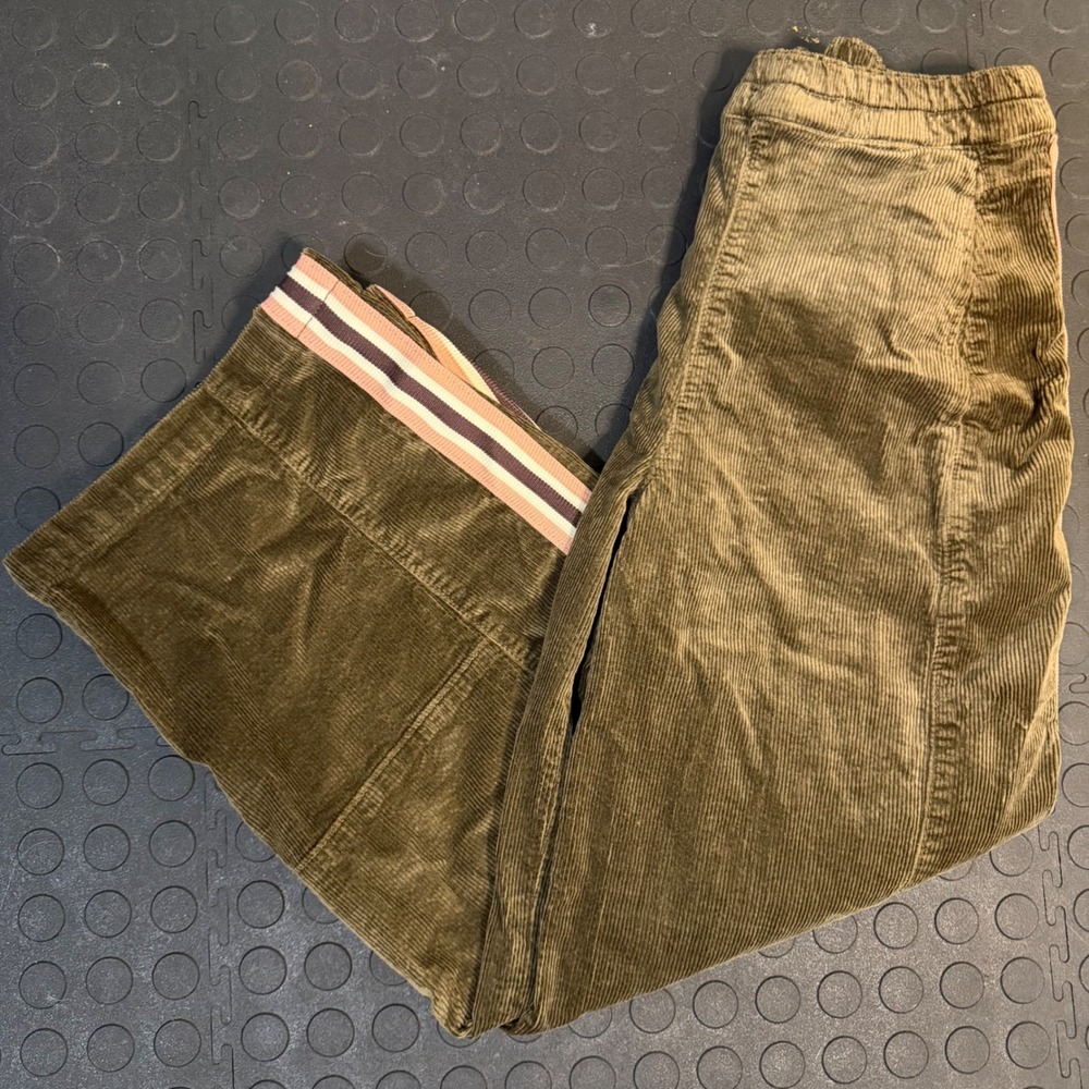 Pilcro Anthropologie Izzie Relaxed Barrel Pants Corduroy Wide Leg Olive Brown XS